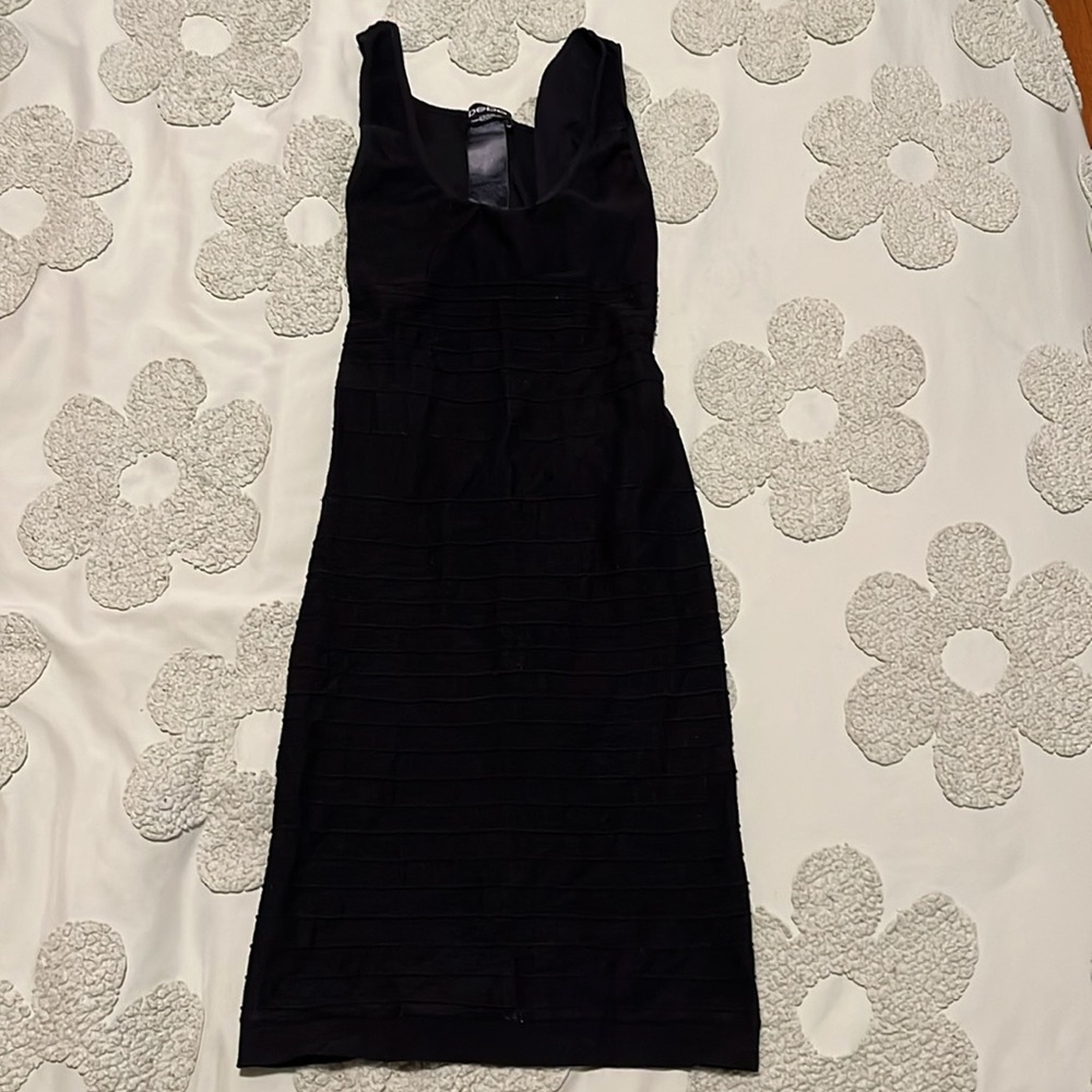 Bebe Black Backless Bodycon Dress